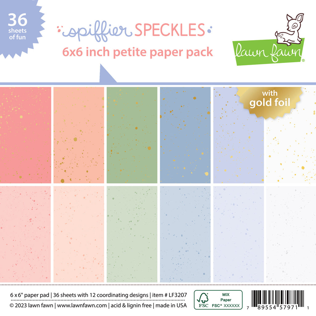 Lawn Fawn - Spiffier Speckles - Petite Paper Pack 6x6"