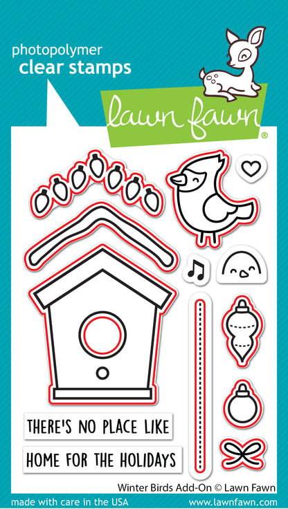 Lawn Fawn - Winter Birds Add-On Lawn Cuts