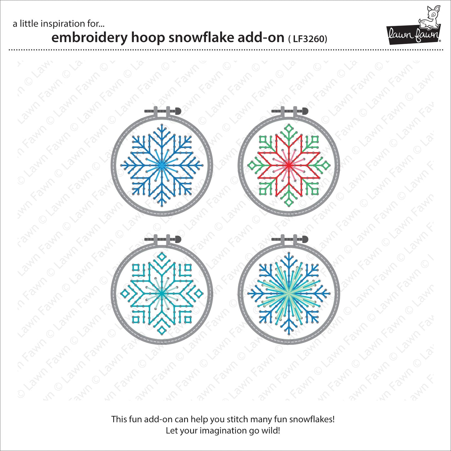 Lawn Fawn - Embroidery Hoop Snowflake Add-On