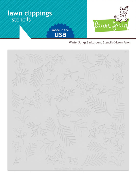 Lawn Fawn - Winter Sprigs Background Stencils (2pcs)