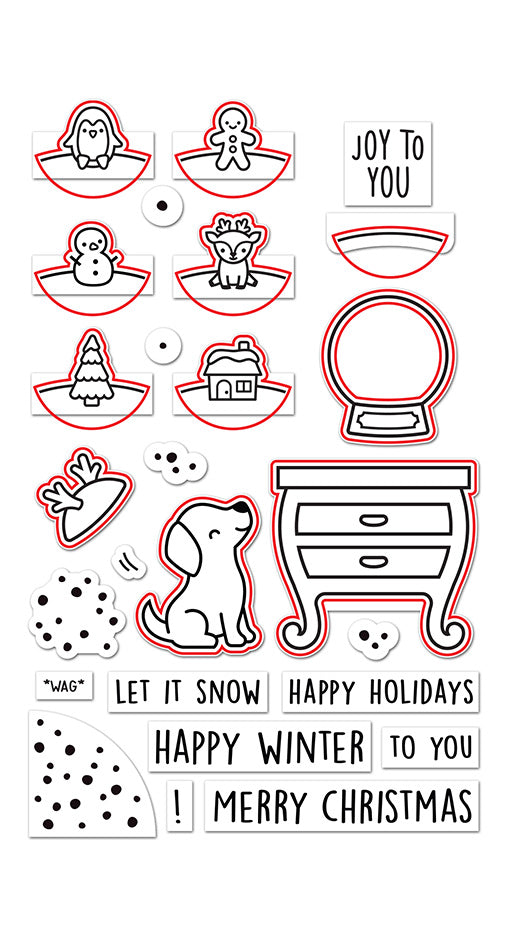 Lawn Fawn - Little Snow Globe: Dog - Lawn Cuts
