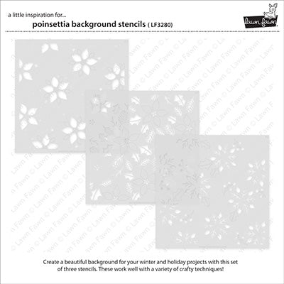 Lawn Fawn - Poinsettia Background Stencils (3pcs)
