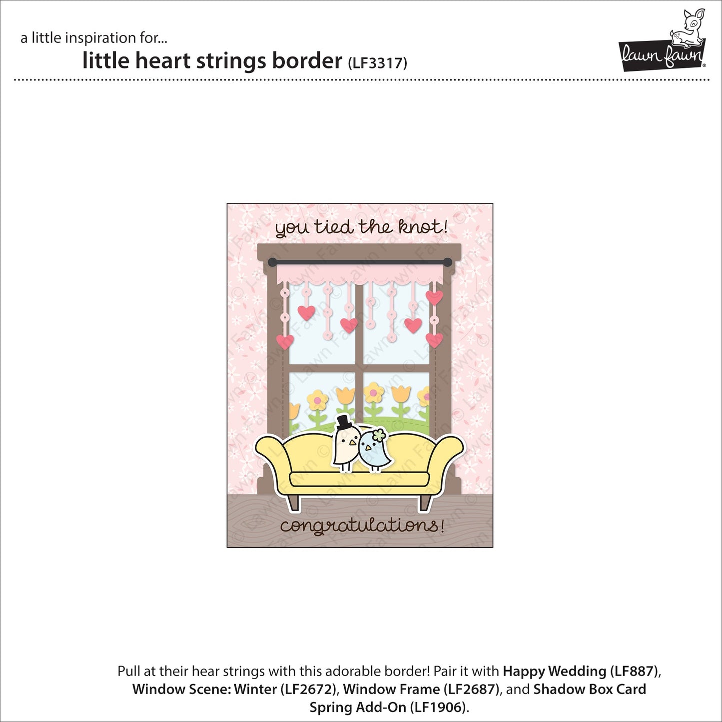 Lawn Fawn - Little Heart Strings Border