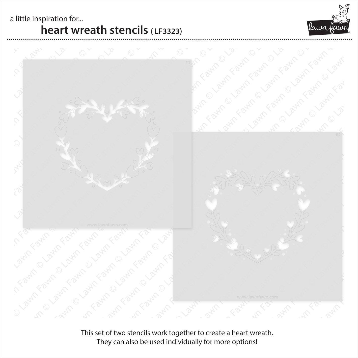 Lawn Fawn - Heart Wreath Stencils (2pcs)