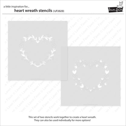 Lawn Fawn - Heart Wreath Stencils (2pcs)
