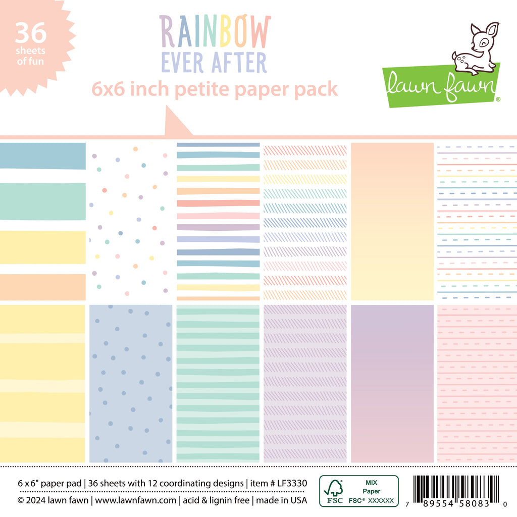 Lawn Fawn - Rainbow Ever After - Petite Paper Pack 6x6"