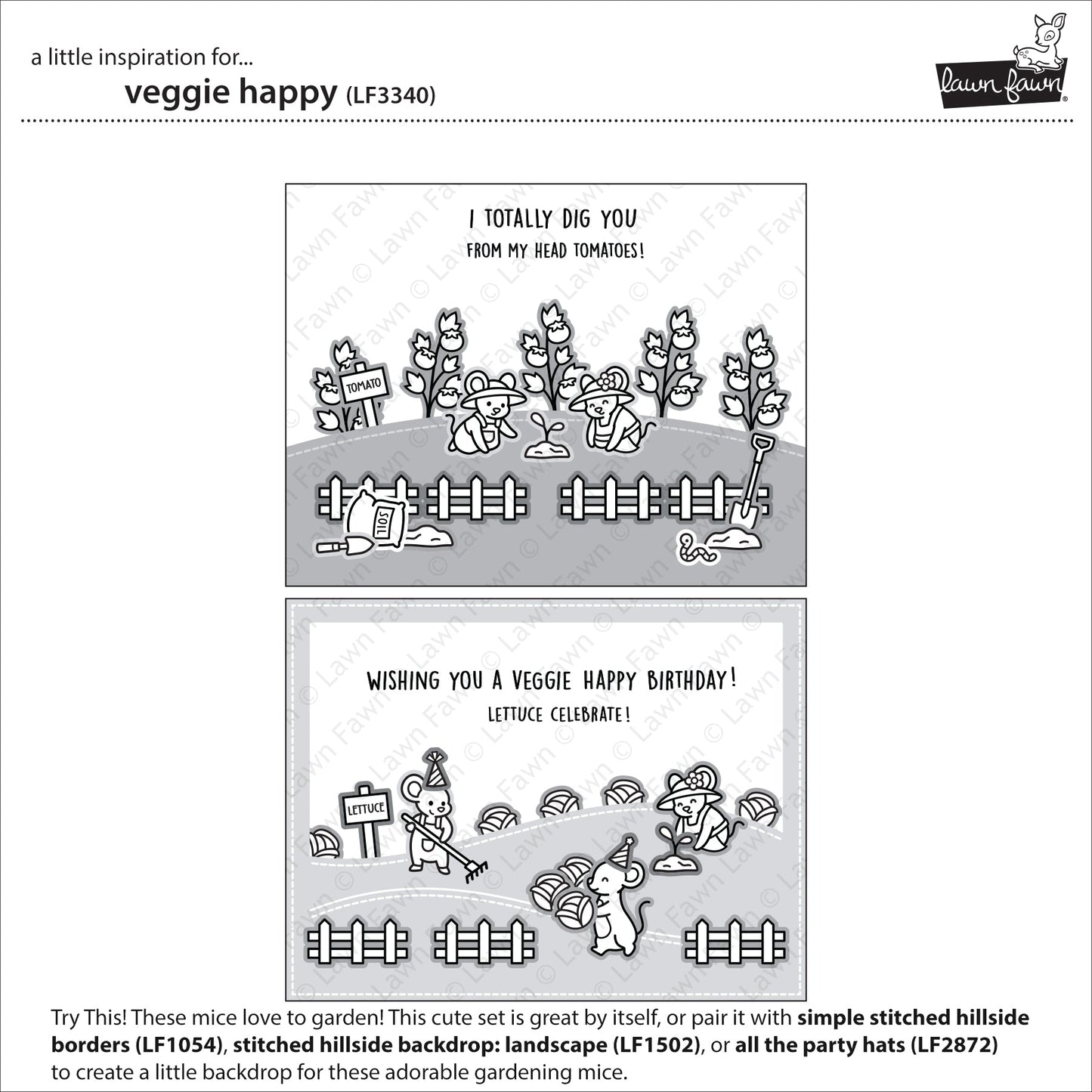 Lawn Fawn - Veggie Happy