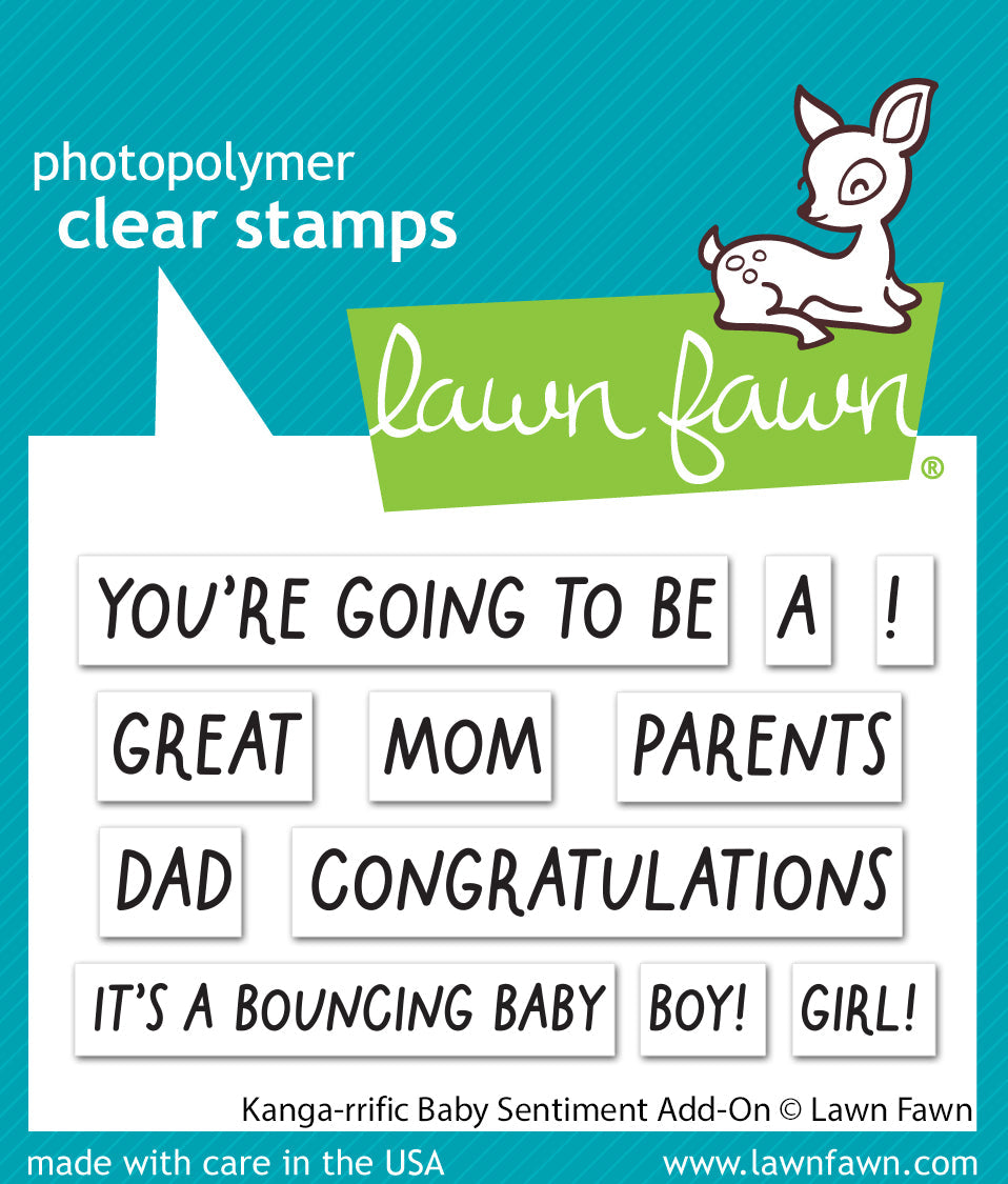 Lawn Fawn - Kanga-Rrific Baby Sentiment Add-On