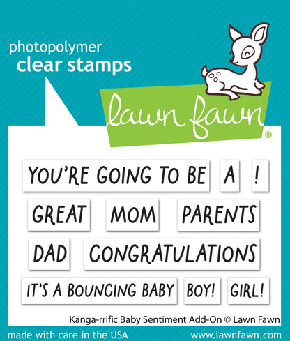 Lawn Fawn - Kanga-Rrific Baby Sentiment Add-On