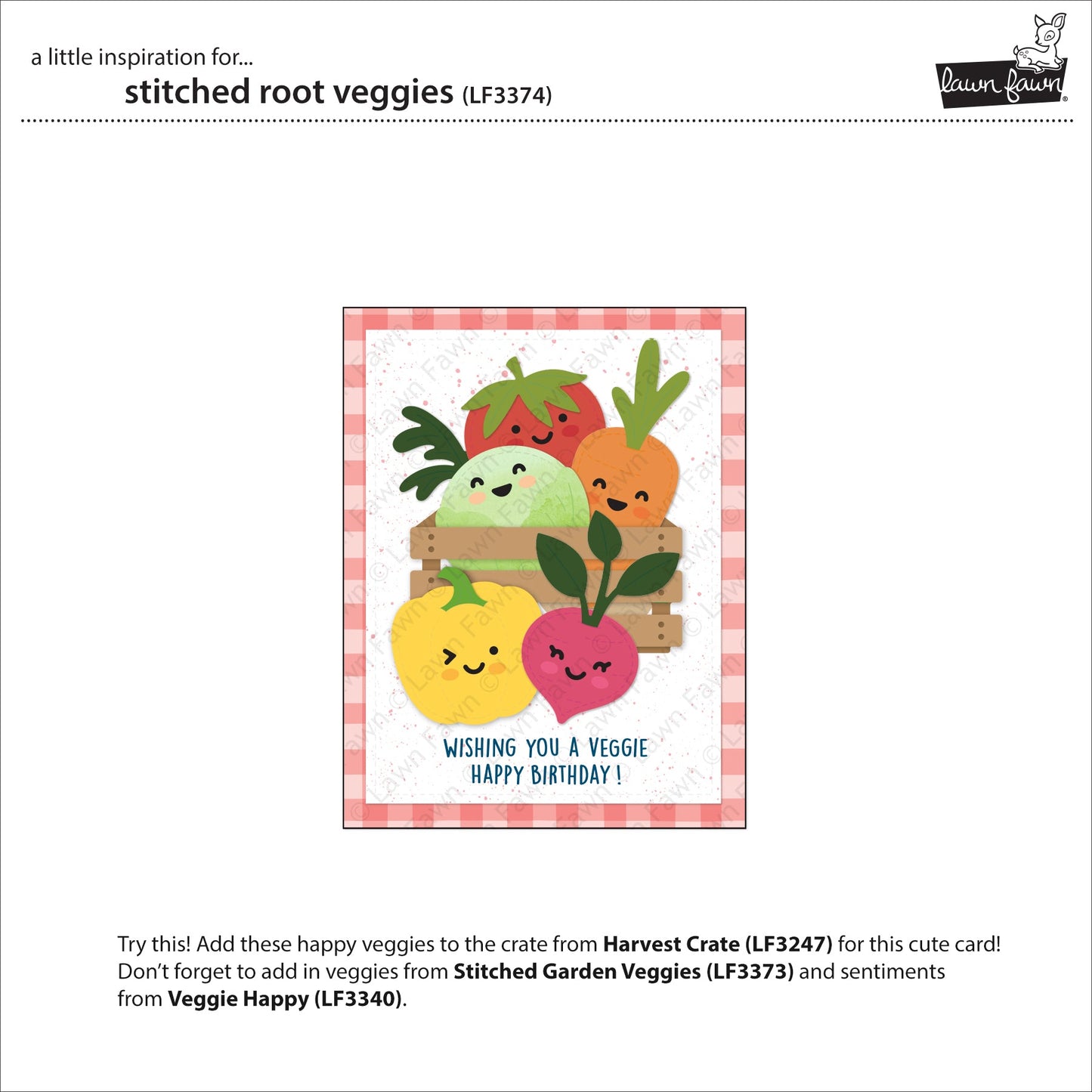 Lawn Fawn - Stitched Root Veggies