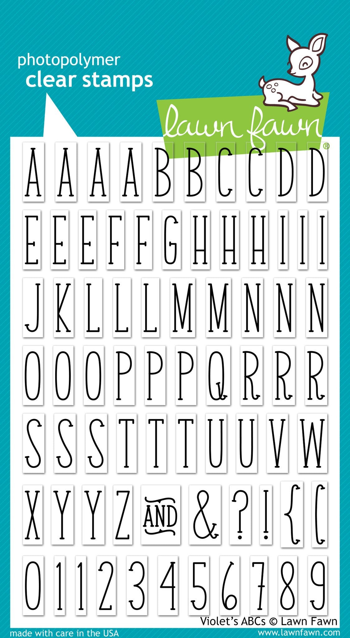 Lawn Fawn Alfabet Clear Stamps Violets ABC