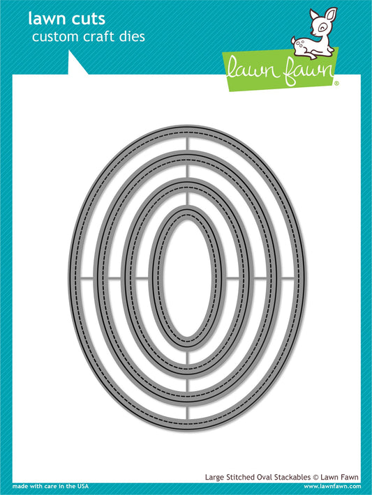 Lawn Fawn - Large Stitched Oval Stackables