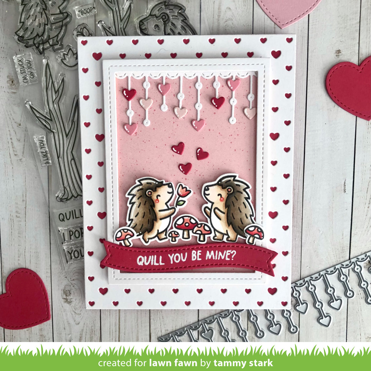 Lawn Fawn - Little Heart Strings Border