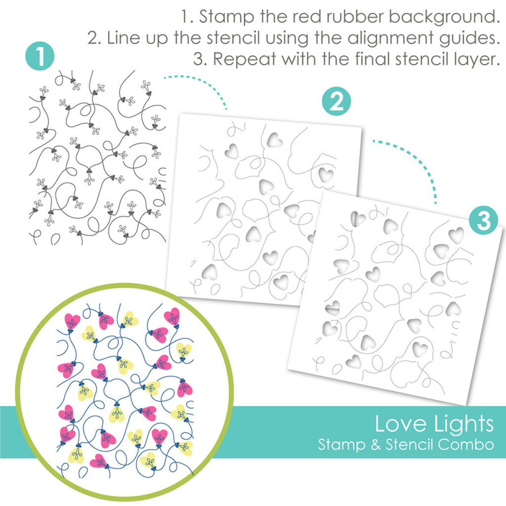 Taylored Expressions - Love Lights Stamp & Stencil Combo