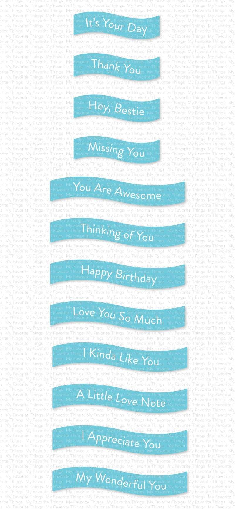 My Favorite Things - Banner Day Sentiments