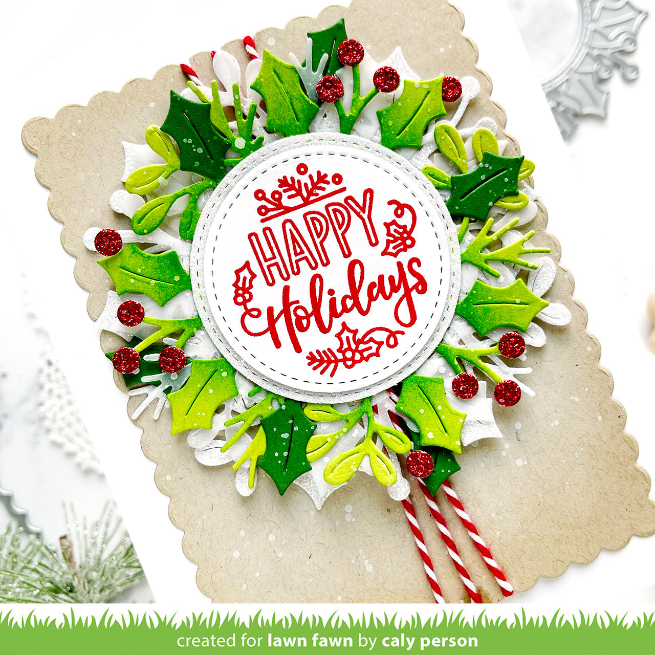 Lawn Fawn - Magic Iris Holly Wreath Add-On