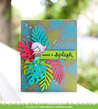 Lawn Fawn - Tropical Leaves Background Stencils (2pcs)