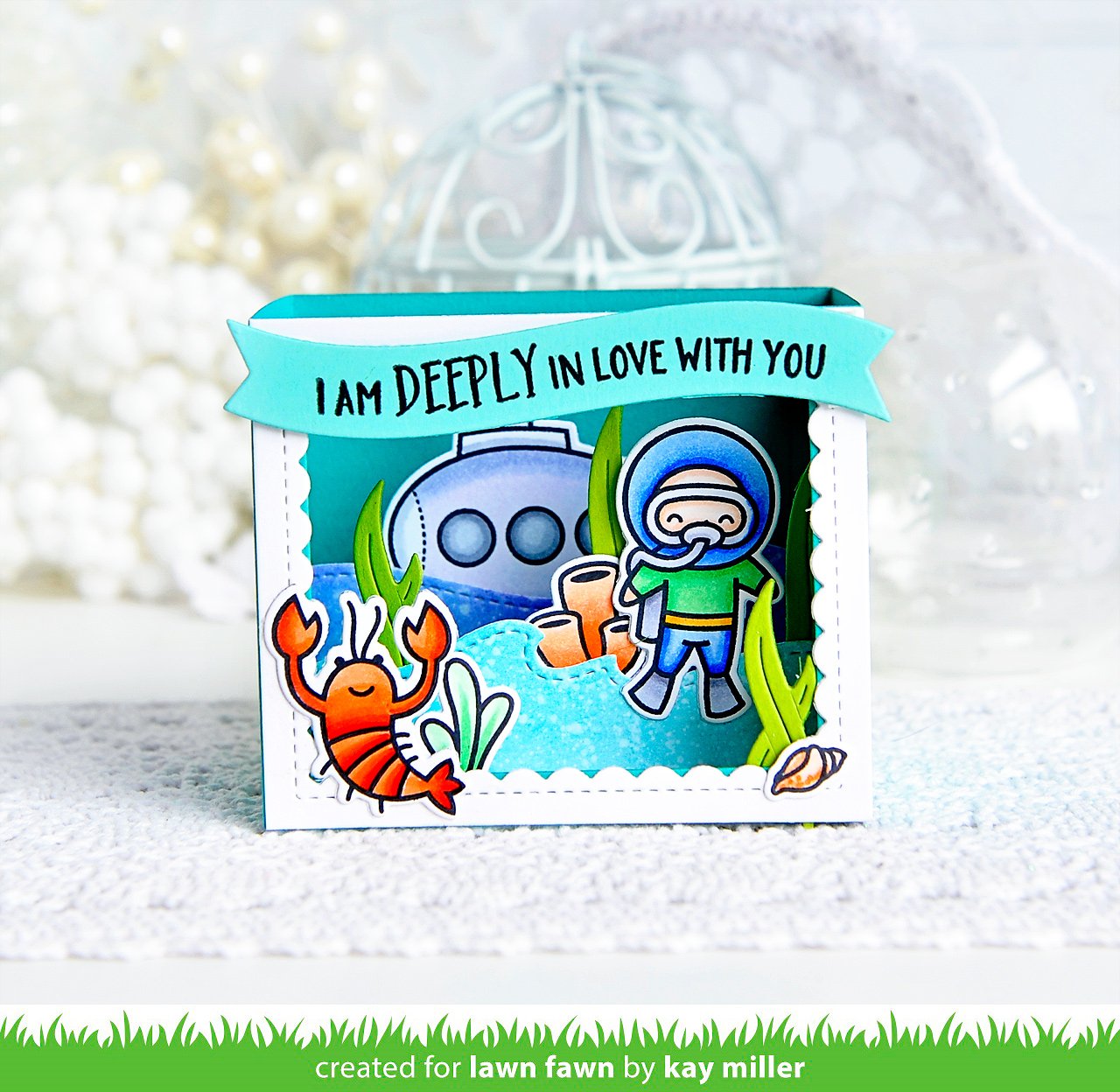 Lawn Fawn - Shadow Box Card Ocean Add-On