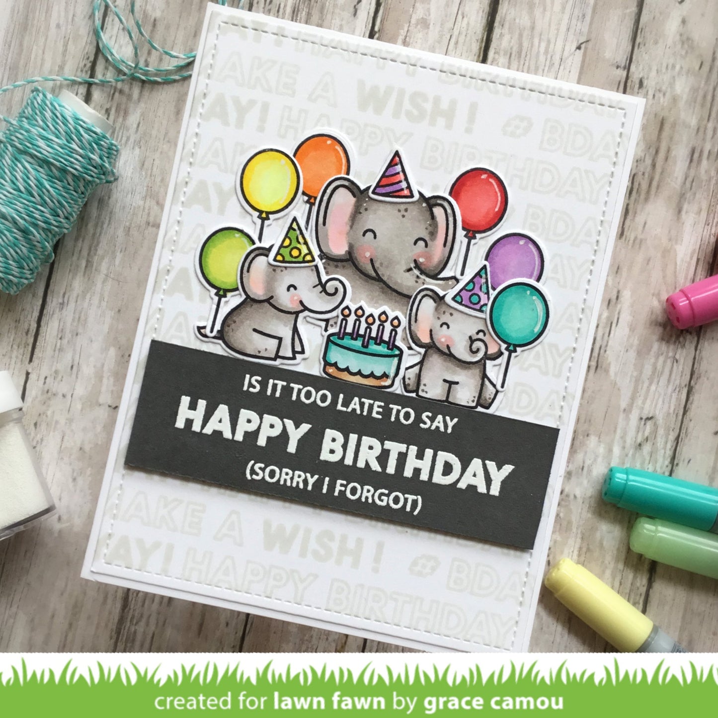 Lawn Fawn - Offset Sayings: Birthday