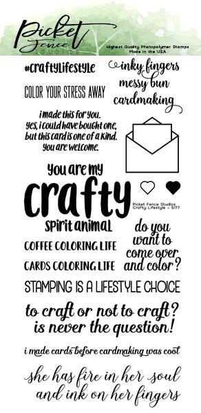 Picket Fence Studios - Crafty Lifestyle 4x8 Inch Clear Stamps