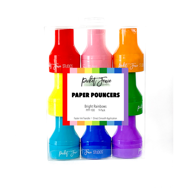 Picket Fence Studios - Paper Pouncers - Bright Rainbow (9pcs)