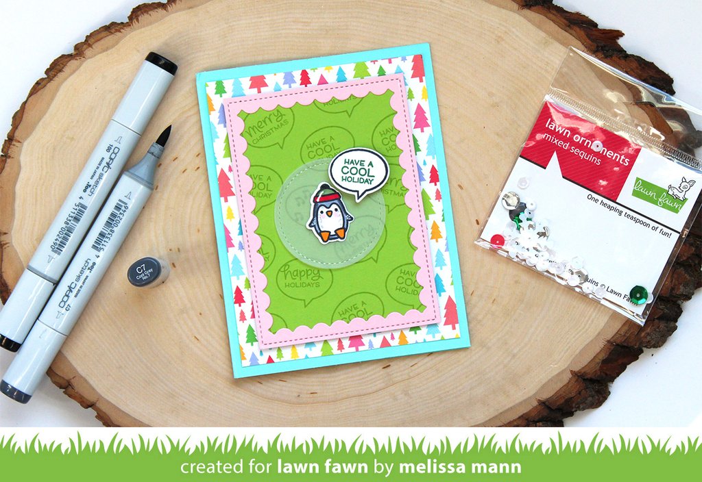 Lawn Fawn - Reverse Stitched Scalloped Rectangle Windows