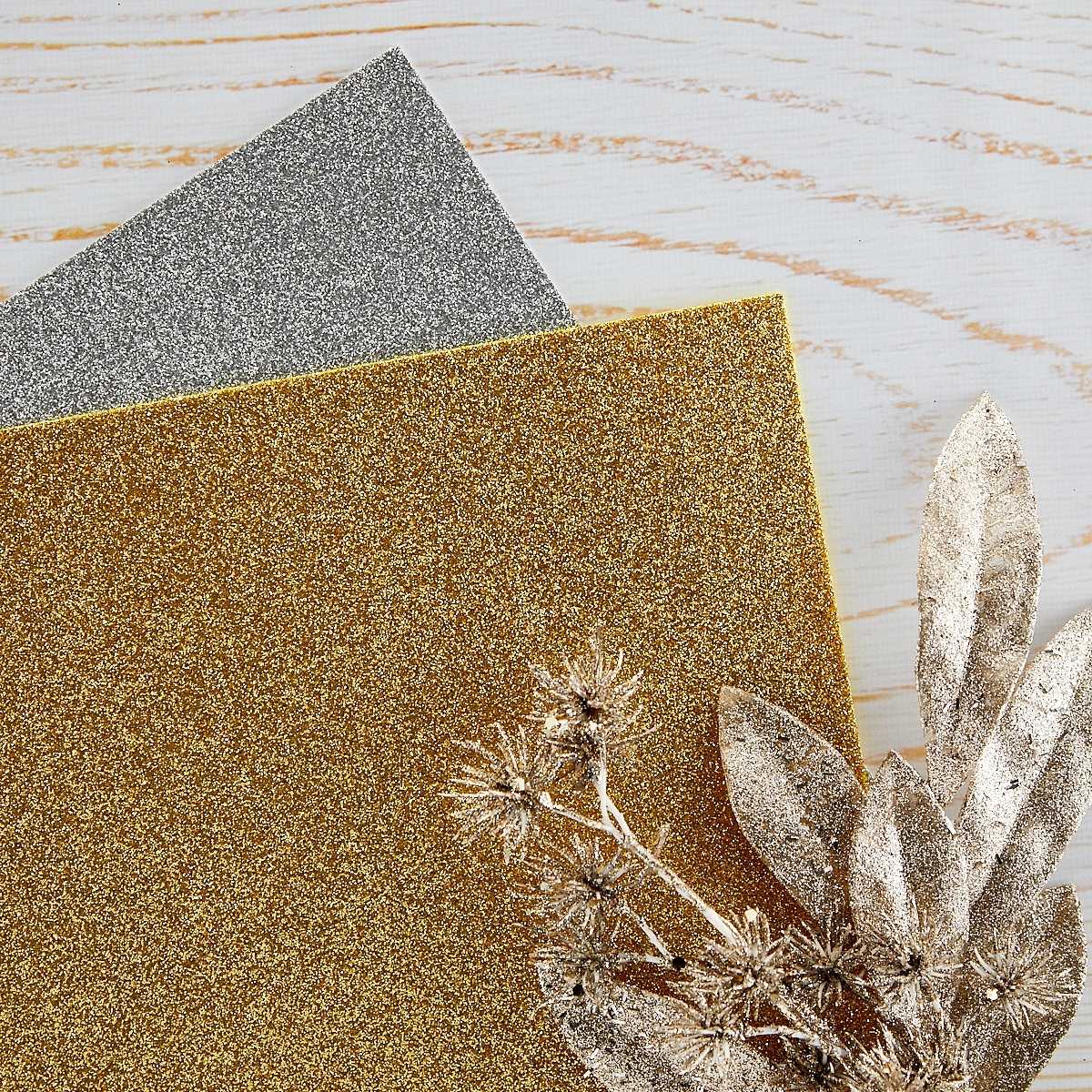 Spellbinders - Pop-Up Die Cutting Glitter Foam Sheets - Gold & Silver