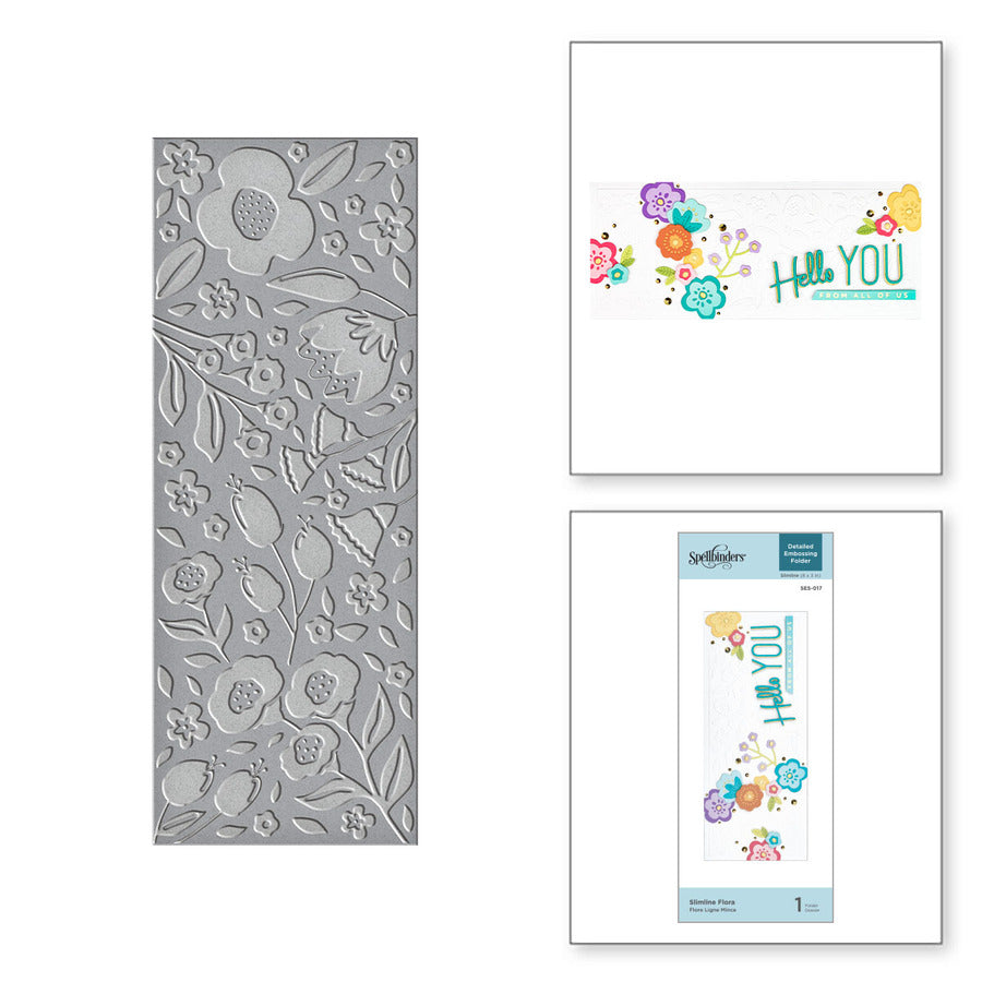 Spellbinders - Slimline Flora Embossing Folder