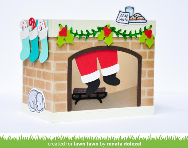 Lawn Fawn - Shadow Box Card Fireplace Add-On