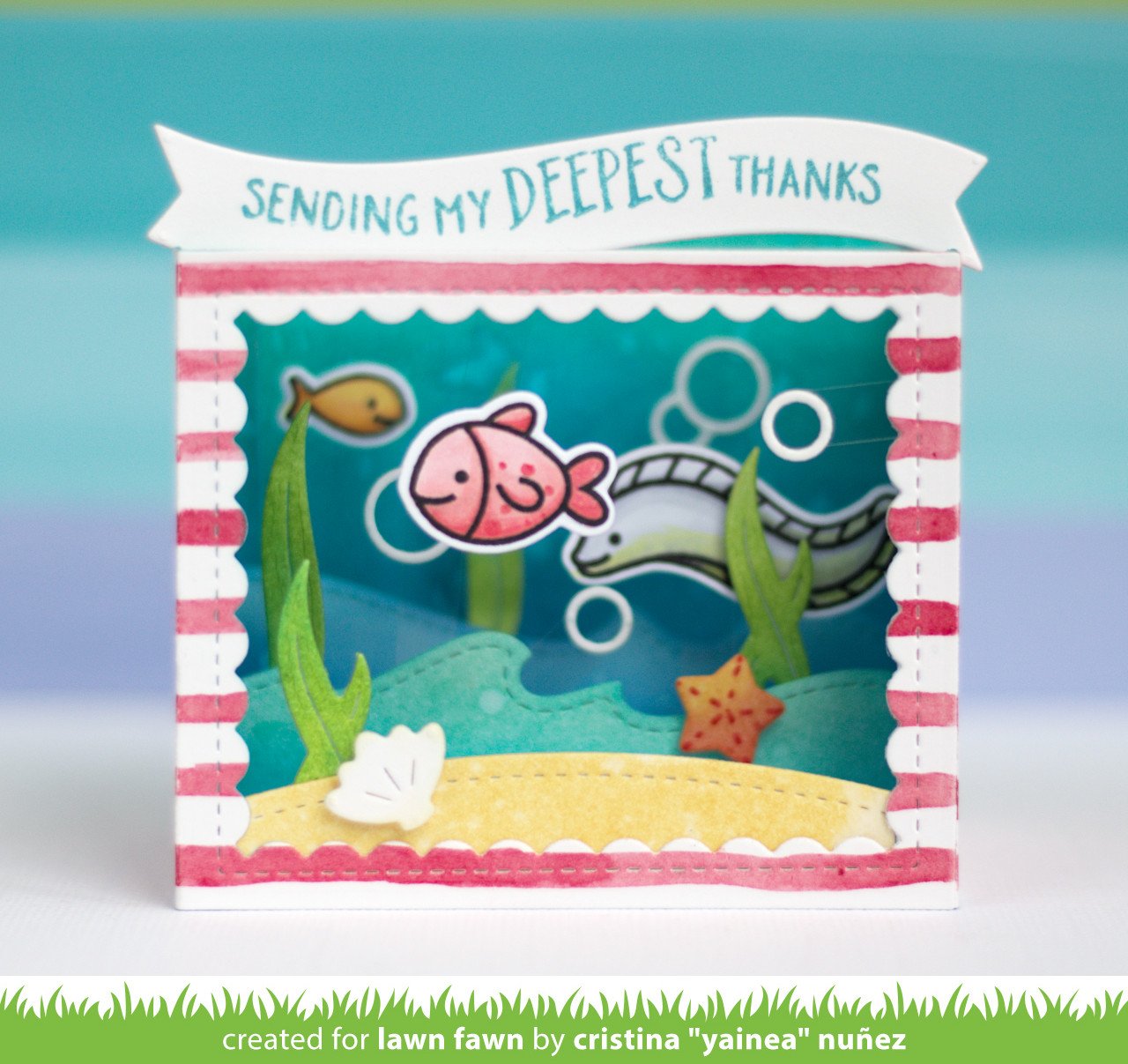Lawn Fawn - Shadow Box Card Ocean Add-On