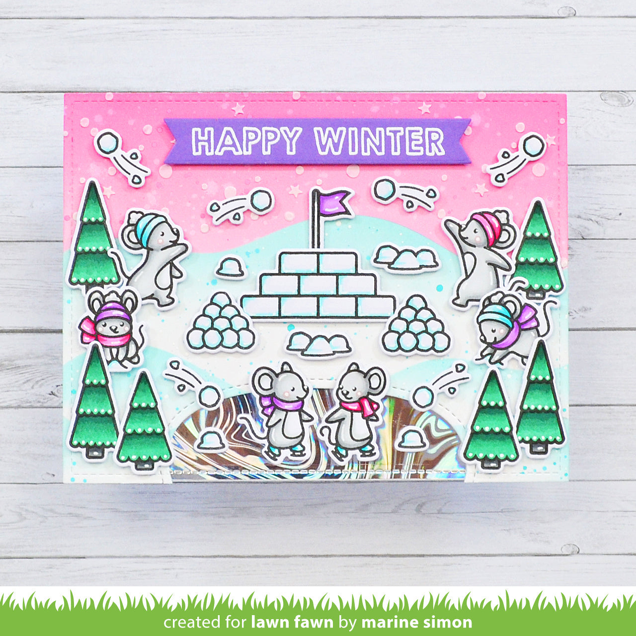 Lawn Fawn - Snow Flurries Background Stencil