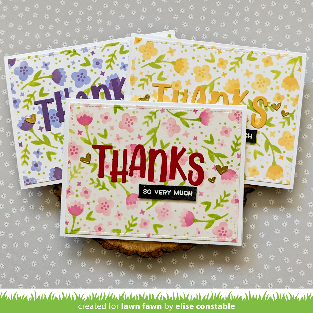 Lawn Fawn - Spring Blossoms Background Stencils (3pcs)