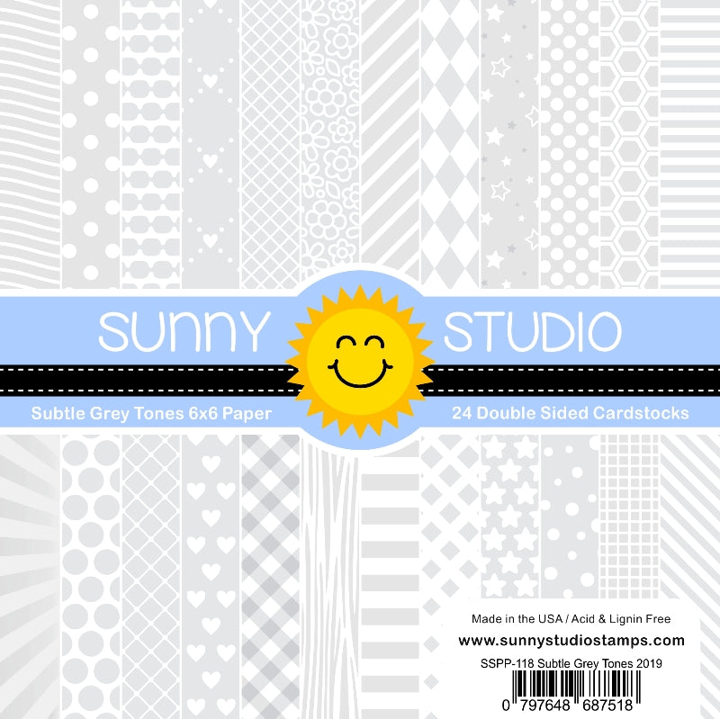Sunny Studio - Subtle Grey Tones Paper Pad 6x6"