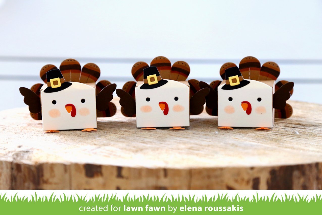 Lawn Fawn - Tiny Gift Box Peacock And Turkey Add-On