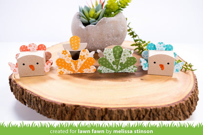 Lawn Fawn - Tiny Gift Box Peacock And Turkey Add-On