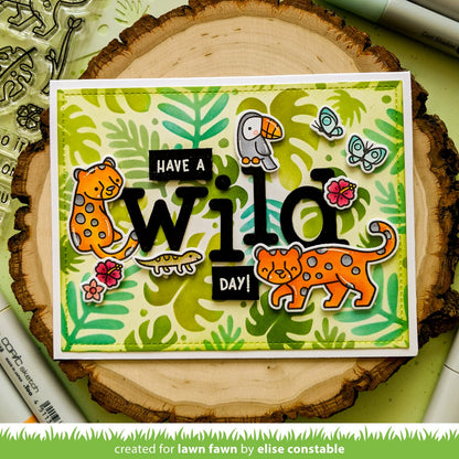 Lawn Fawn - Tropical Leaves Background Stencils (2pcs)