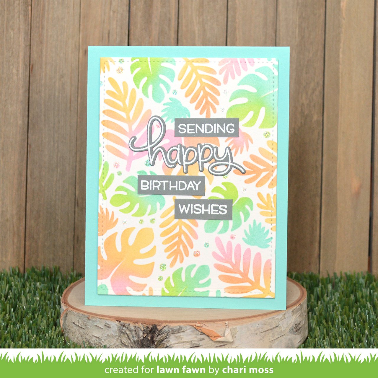 Lawn Fawn - Tropical Leaves Background Stencils (2pcs)