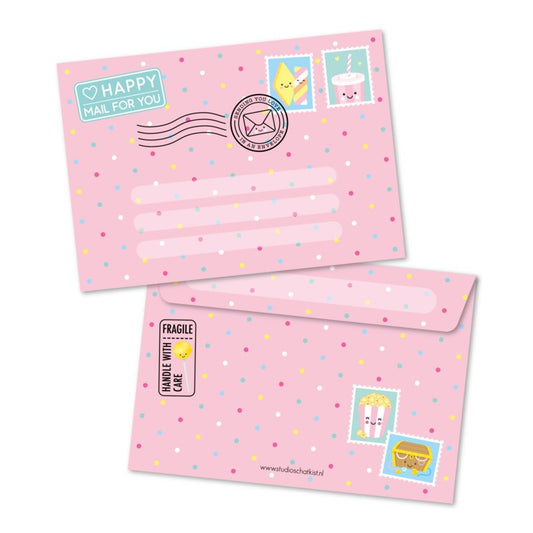 happy MAIL for you, roze | enveloppen
