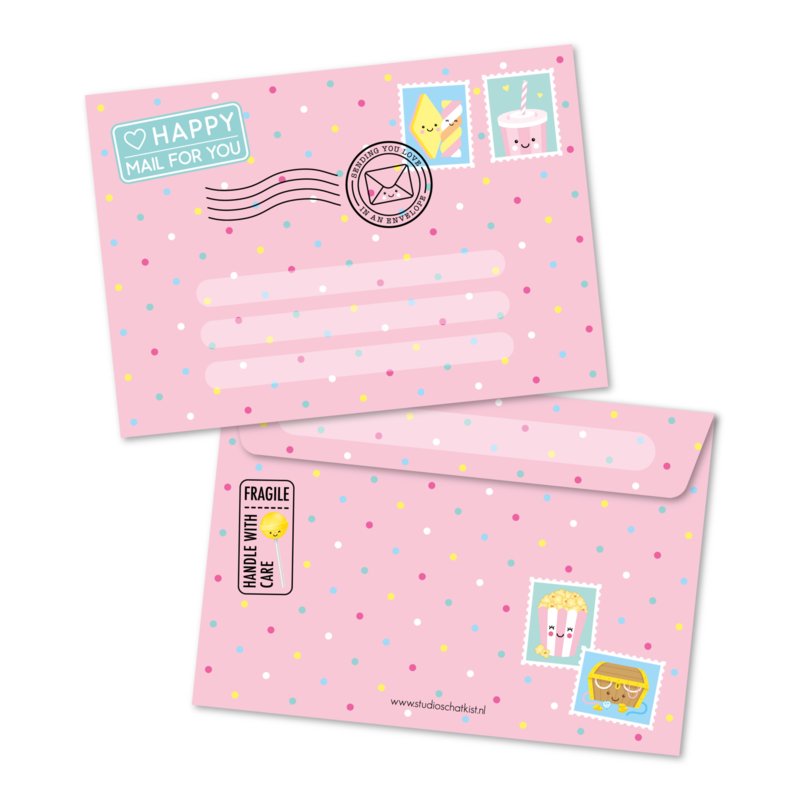 happy MAIL for you, roze | enveloppen