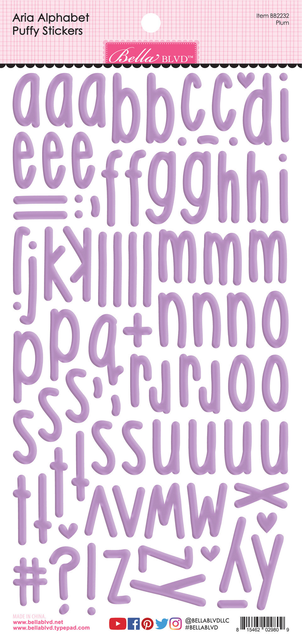 Bella BLVD - Plum Aria Alpha Puffy Stickers