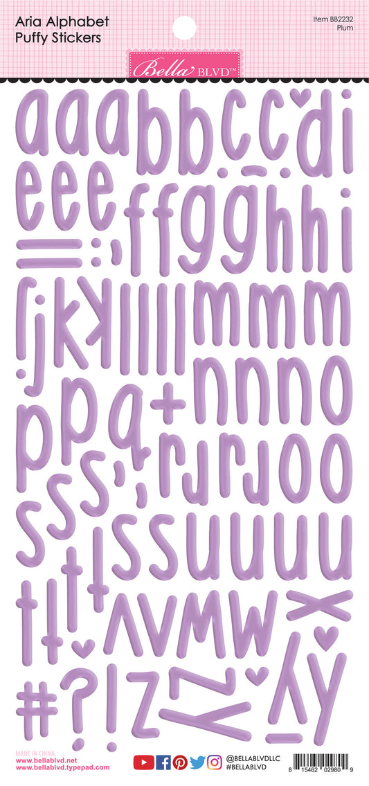 Bella BLVD - Plum Aria Alpha Puffy Stickers