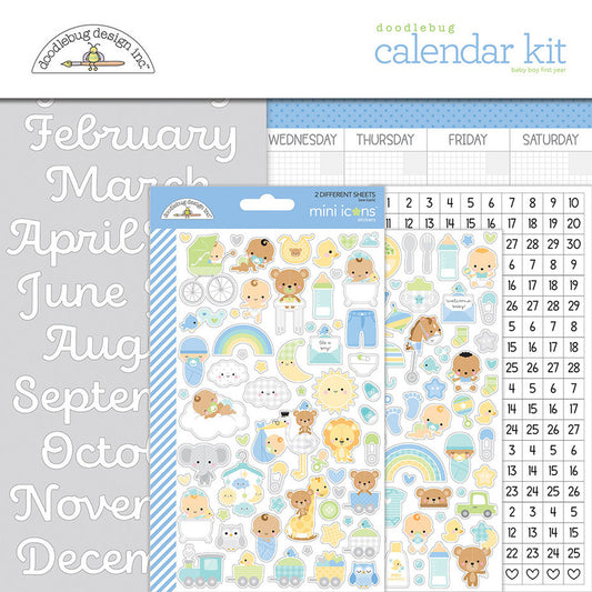 Doodlebug Design - Baby Boy First Year Calendar Kit