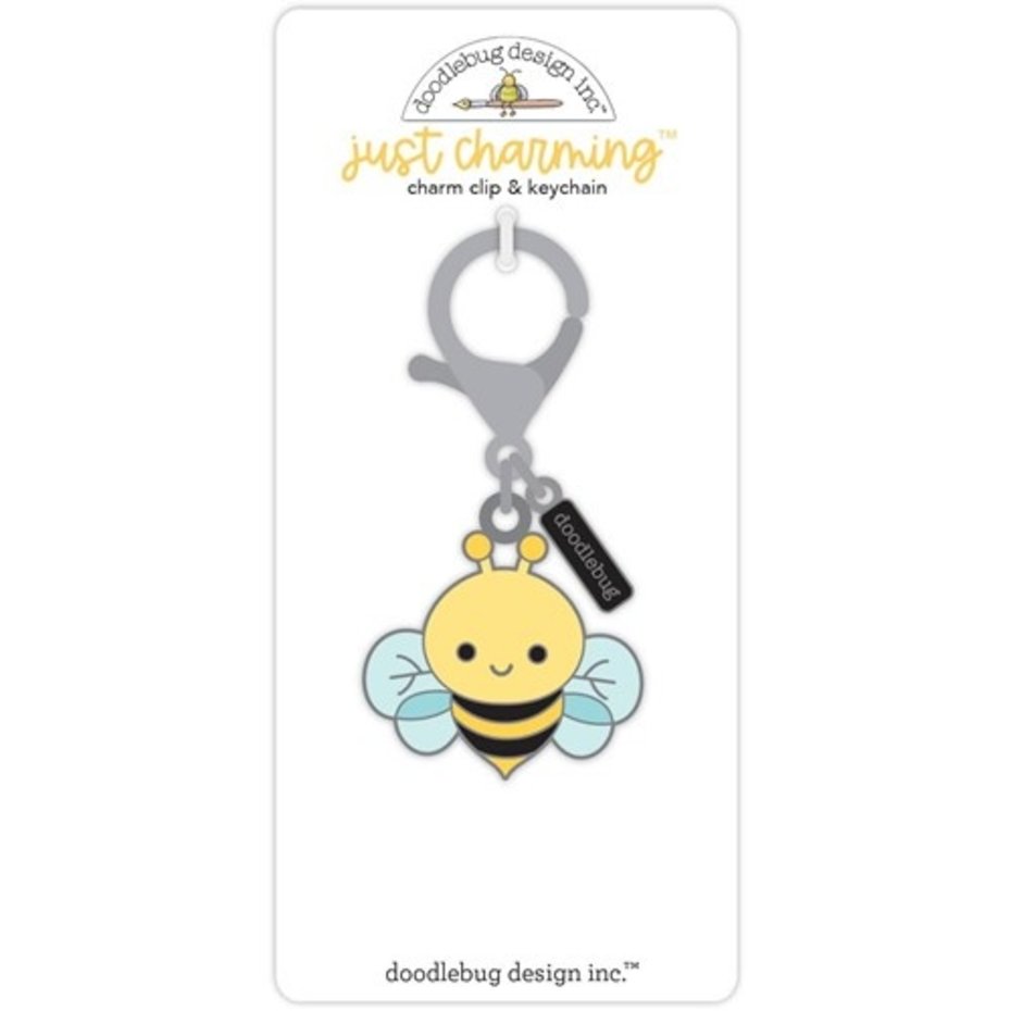 Doodlebug Design - Bee Happy Just Charming Clip & Keychain