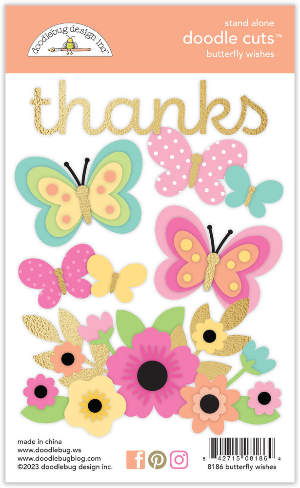 Doodlebug Design - Butterfly Wishes Doodle Cuts