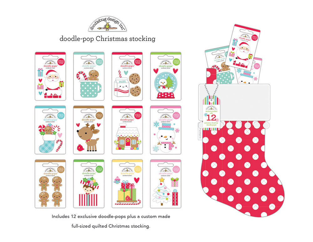 Doodlebug Design - Christmas Stocking w/ 12 Doodle-Pops