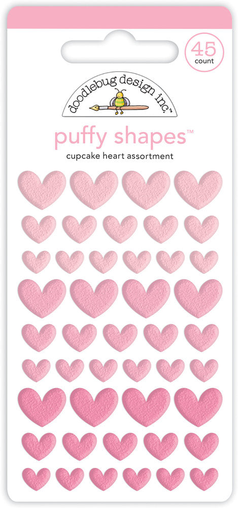 Doodlebug Design - Cupcake Heart Puffy Shapes