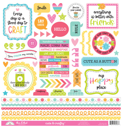 Doodlebug Design - Cute & Crafty Paper Pack 12x12"