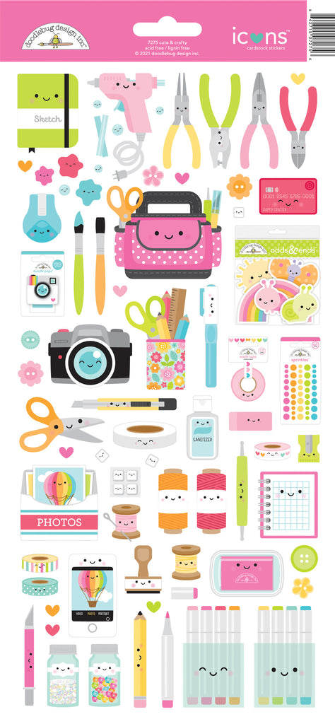 Doodlebug Design - Cute & Crafty Icons Stickers