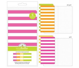 Doodlebug Design - Daily Doodles Travel Planner Inserts Summertime Stripes Assortment (4pcs)