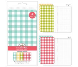 Doodlebug Design - Daily Doodles Travel Planner Inserts Buffalo Check Assortment (4pcs)